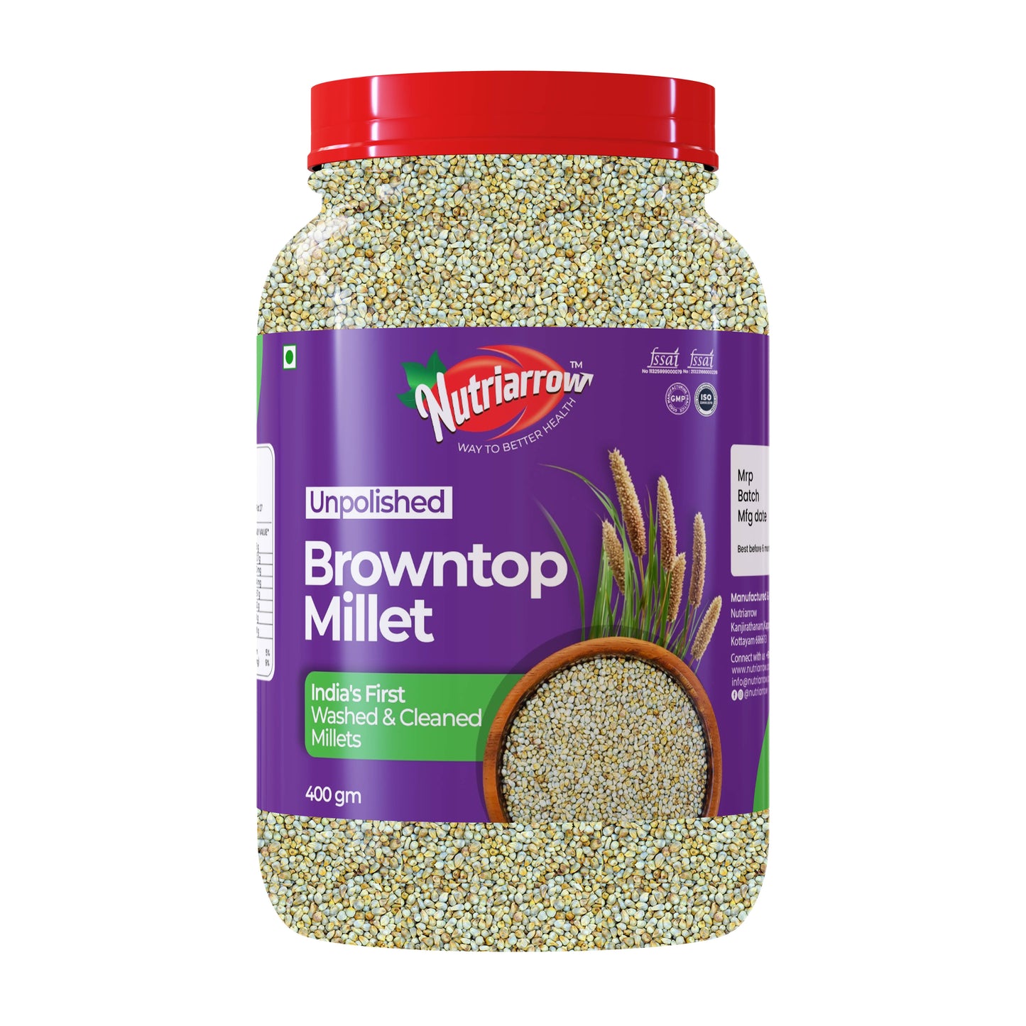 BrownTop Millet - Unpolished Washed & Cleaned Premium Quality