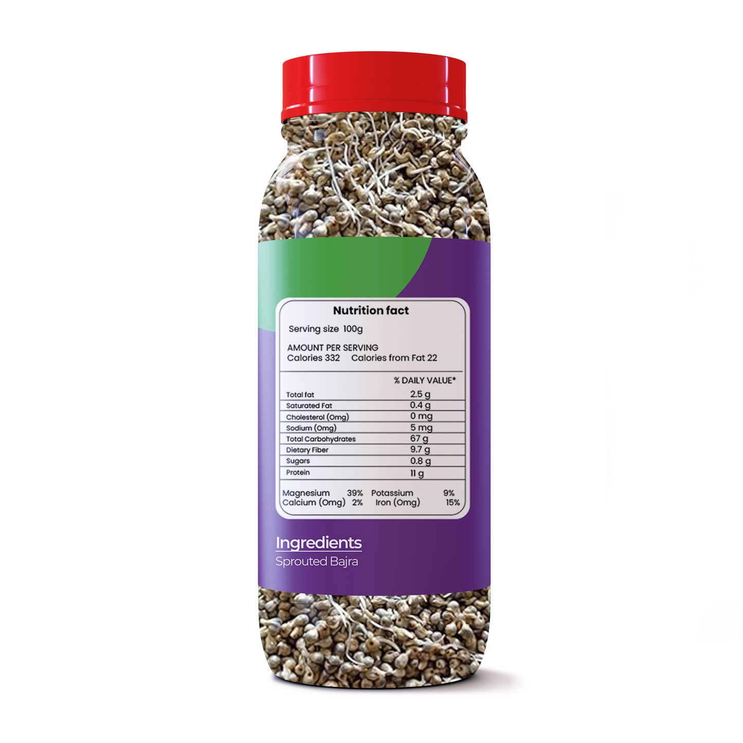 Sprouted Bajra - Unpolished Washed & Cleaned Premium Quality