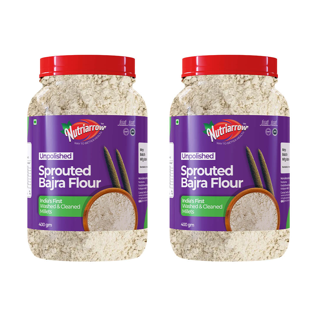 Sprouted Bajra Flour - Unpolished Washed & Cleaned Premium Quality