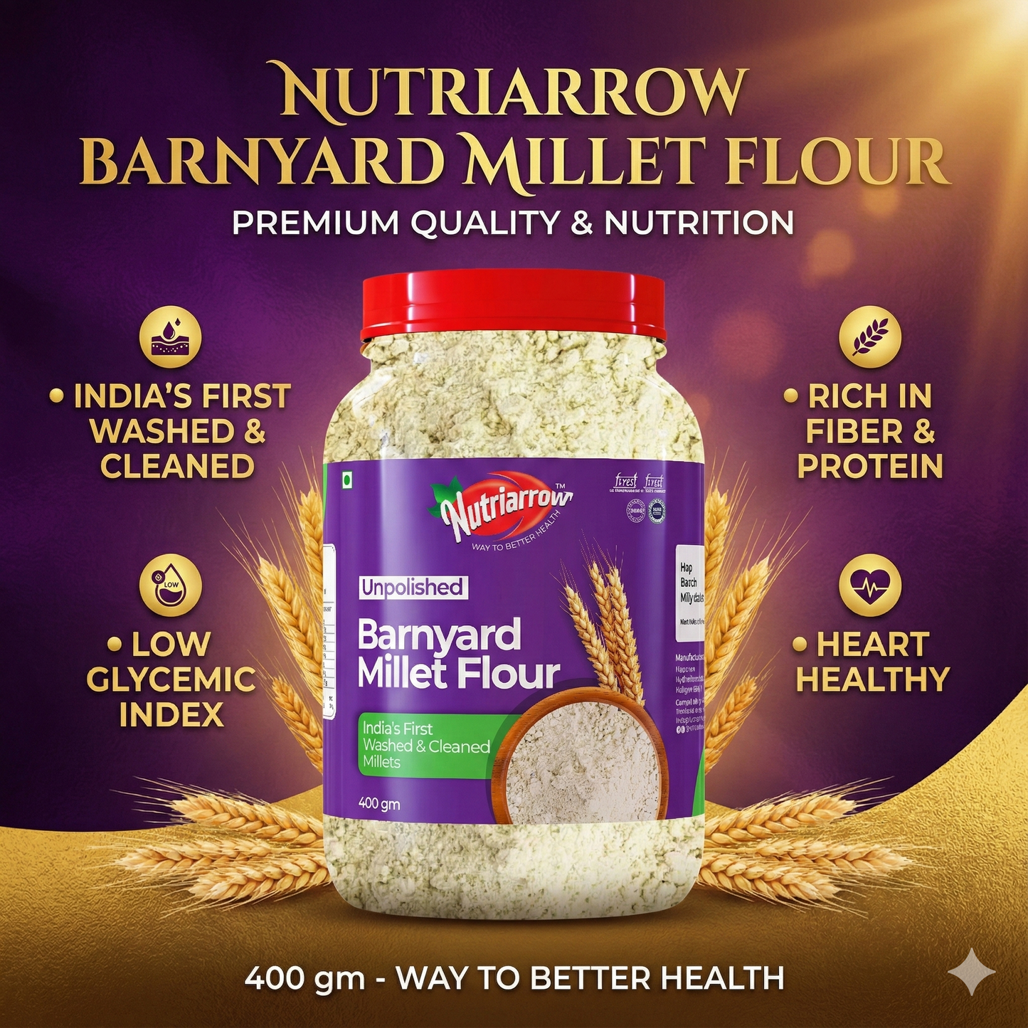 Unpolished Millet Flour Combo/Positive Millets Flour 2kg / Foxtail Millet,Little Millet,Kodo Millet,Barnyard Millet,Browntop Millet