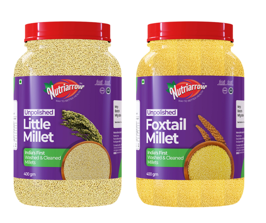 Unpolished Organic Foxtail & Little Millet-800g (400g each)