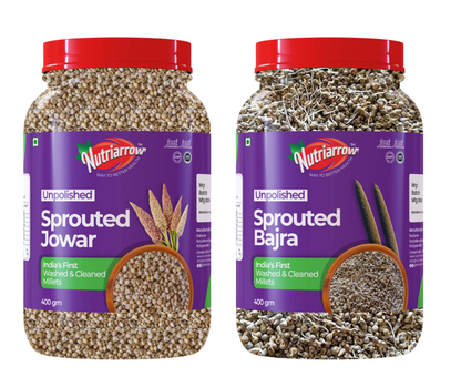 Unpolised Organic Sprouted Jowar & Sprouted Bajra 800g (400g each)