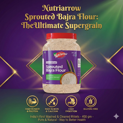 Unpolised Organic Sprouted Jowar Flour & Sprouted Bajra Flour - 800g (400g each)