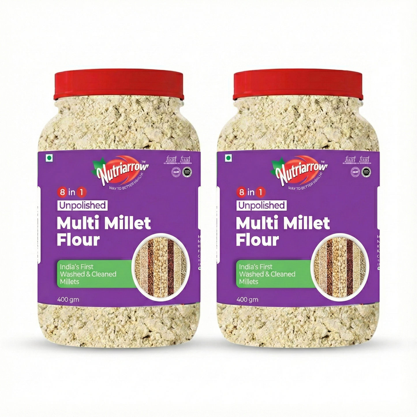 Multi Millet Flour | 8 Millet Flour Blend | Foxtail, Little, Barnyard, Proso, Kodo Millet with Sprouted Ragi, Sprouted Jowar & Sprouted Pearl Millet | Unpolished Millet Powder
